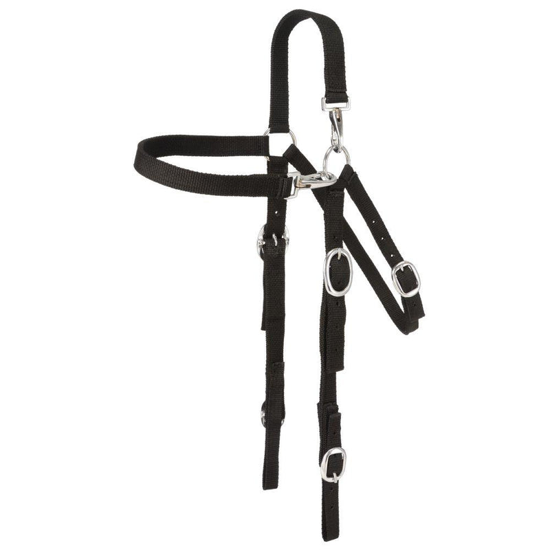 Tough 1 Nylon Mule Headstall with Snap Crown and Brow - Black Headstalls JT International 