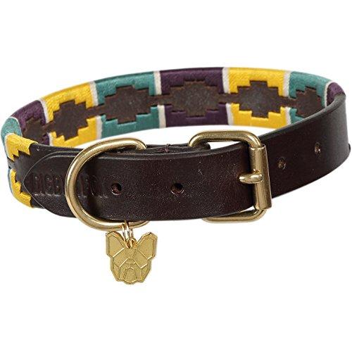 Shires Drover Polo Dog Collar Dog Collars & Leashes Shires Equestrian Yellow/Dark Green/Purple X-Small 