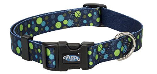 Weaver Leather Patterned Snap-n-Go Collar Dog Collars and Leashes Weaver Leather Bubble Navy Large 1 x 17-25 
