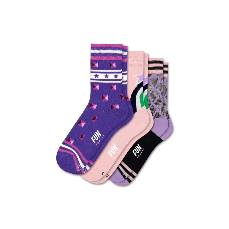 Fun Socks Girl's Studs 3 Pack Socks Socks Fun Socks S 