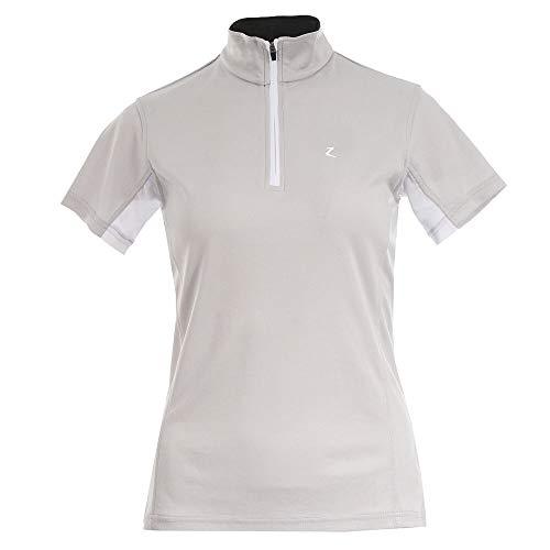 Horze Women's Trista Sun Shirt - Short Sleeve Technical Shirts Horze Vapor Grey/Black US 12 (EU 42) 