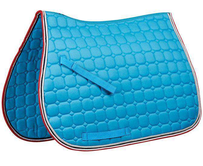Saxon Coordinate Quilted All Purpose Saddle Pad All Purpose Pads Saxon Pony Blue/Navy/Berry 