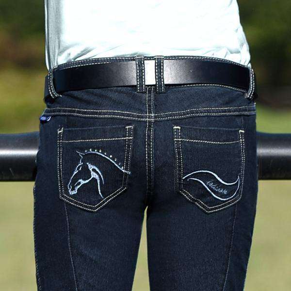 Irideon Stratch Denim "Diamond Horse" Kids' Breeches Full Seat Jeans Irideon 6 Navy 