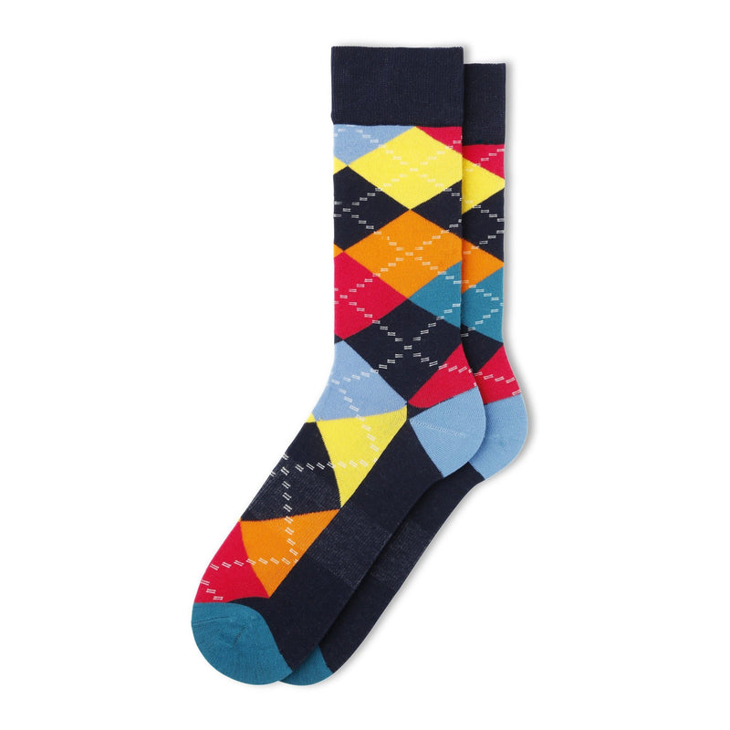 Fun Socks Men's Argyle Socks Socks Fun Socks Navy/Bright 