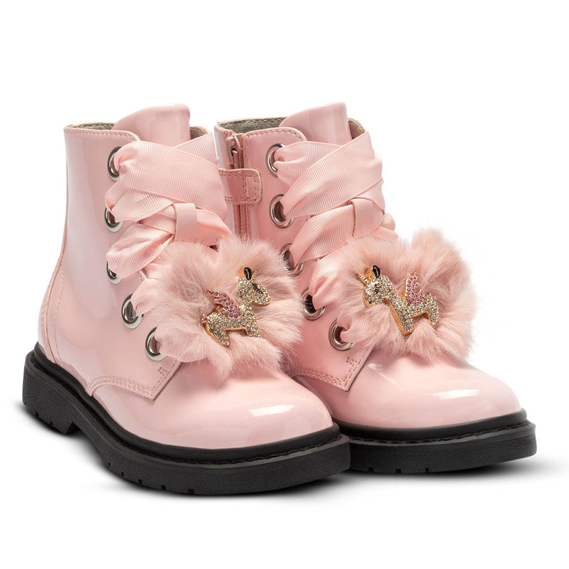 Pair of Pink Lelli Kelly Linea Fiocco Di Neve Pom-Pom Boot English Paddock Boots