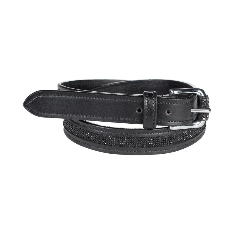 Horze Women's Narrow Crystal Belt Belts Horze Black/Black Large 