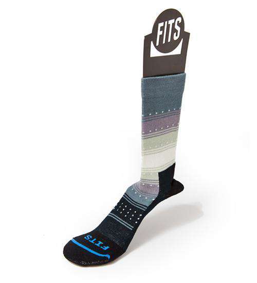 FITS Women's Casual Gradient Stripe Crew Sock Socks FITS Socks M Black/Natural 