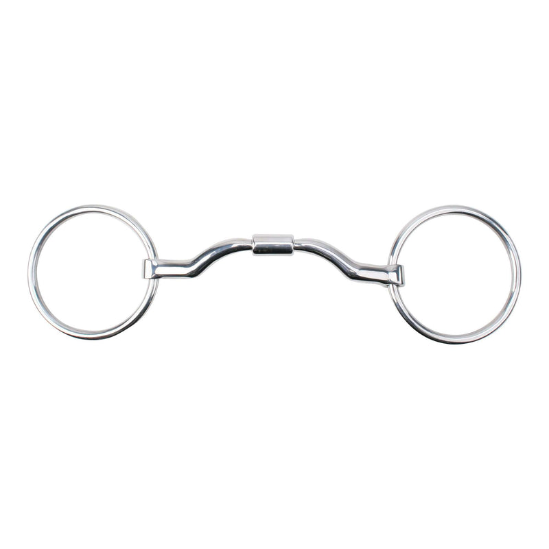 Myler Loose Ring with Low Wide Ported Barrel English Bits Myler 5" Stainless Steel 