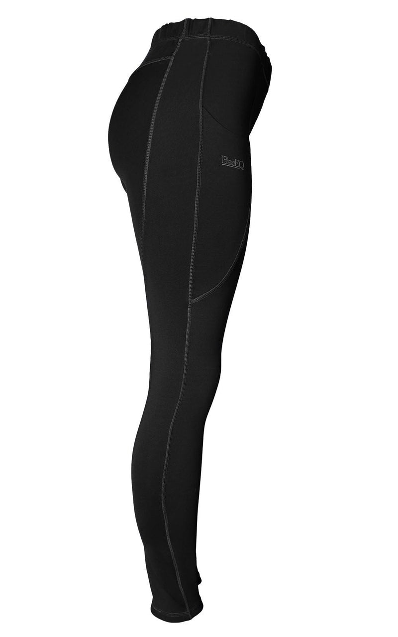 BasEQ Georgia Women's Pull-On Clarino Knee Patch Riding Tights Knee Patch Tights One Stop Equine Shop 