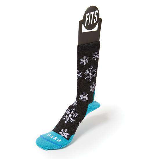FITS Medium Hiker Snowflake Crew Sock Socks FITS Socks M Charcoal/Scuba 