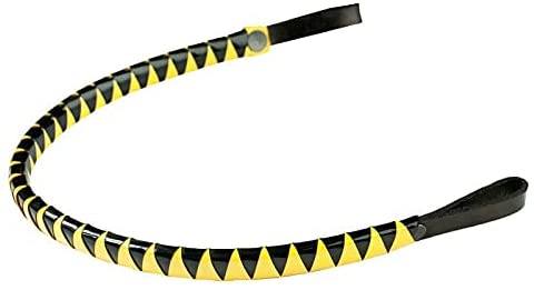 Finntack Braided Browband English Bridle Accessories Horze Black/Yellow Medium 