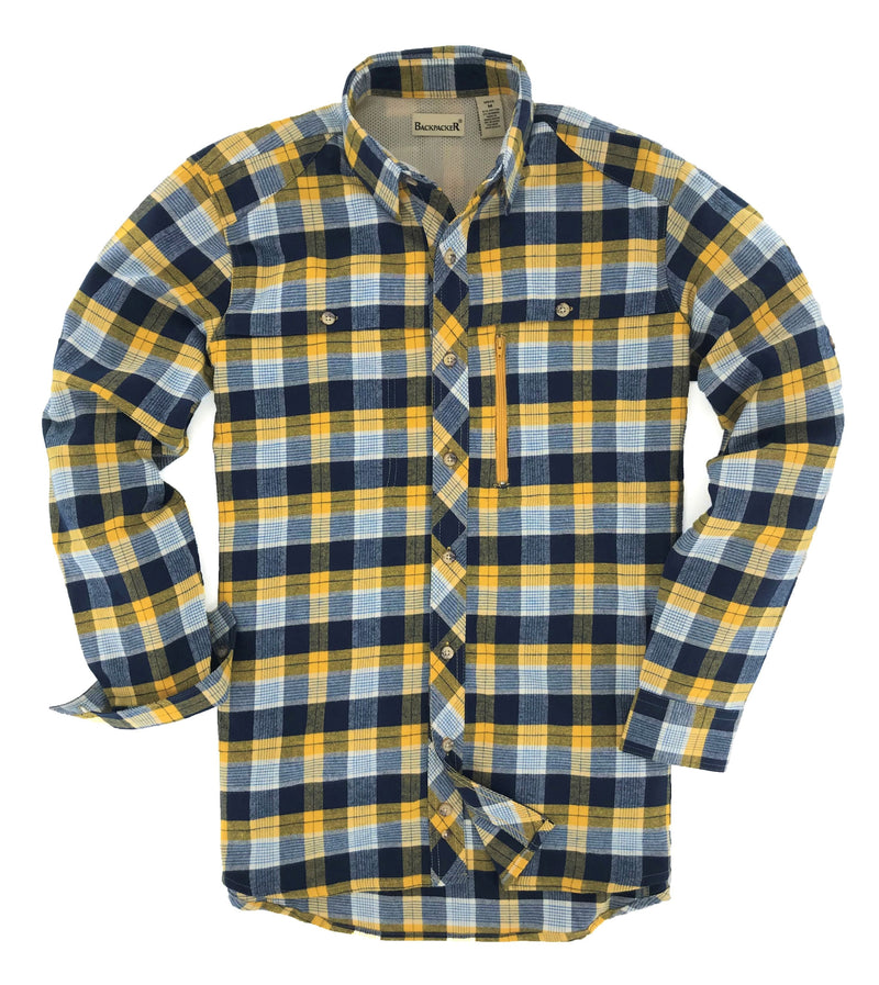 Backpacker Albacore Stretch Flannel Flannels Backpacker S Gold/Navy 