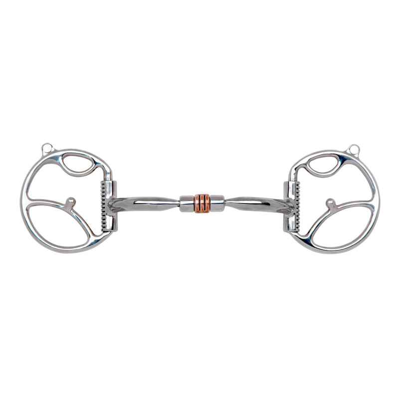 Myler Western Dee with 2 Hooks with Sweet Iron Comfort Snaffle with Copper Roller Western Horse Bits Myler 5" Stainless Steel 