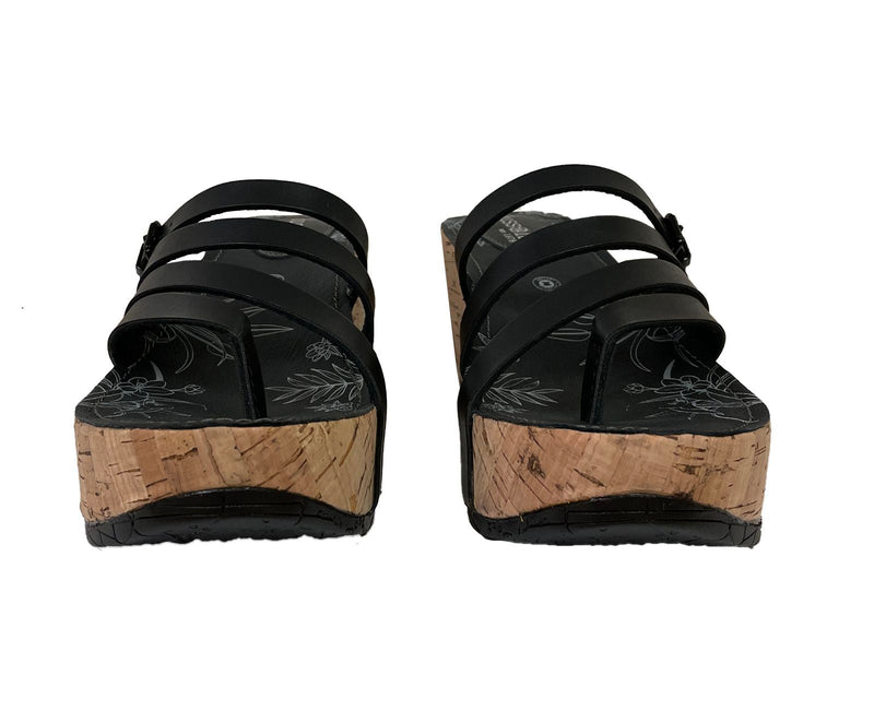 Front view of Bussola Women's Fredy Sandals Nero