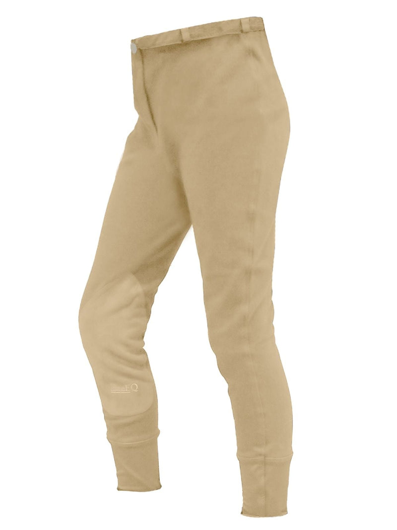 BasEQ Laynie Children's Pull-On Breech with Sock Bottom Knee Patch Breeches One Stop Equine Shop 6 Tan Girls