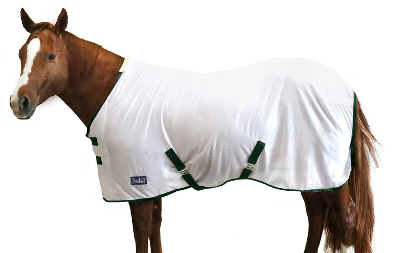White/Hunter Green BasEQ Fly Sheet One Stop Equine Shop