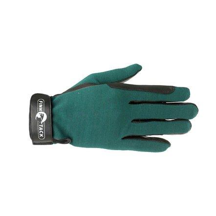 Finntack Summer Gloves - Leather/Textile Gloves Horze Green Small 