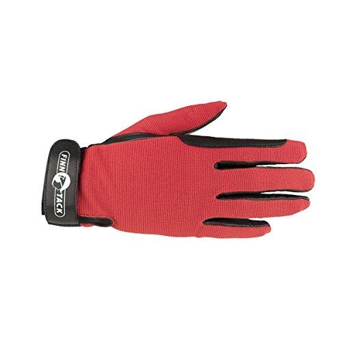 Finntack Summer Gloves - Leather/Textile Gloves Horze Red Small 