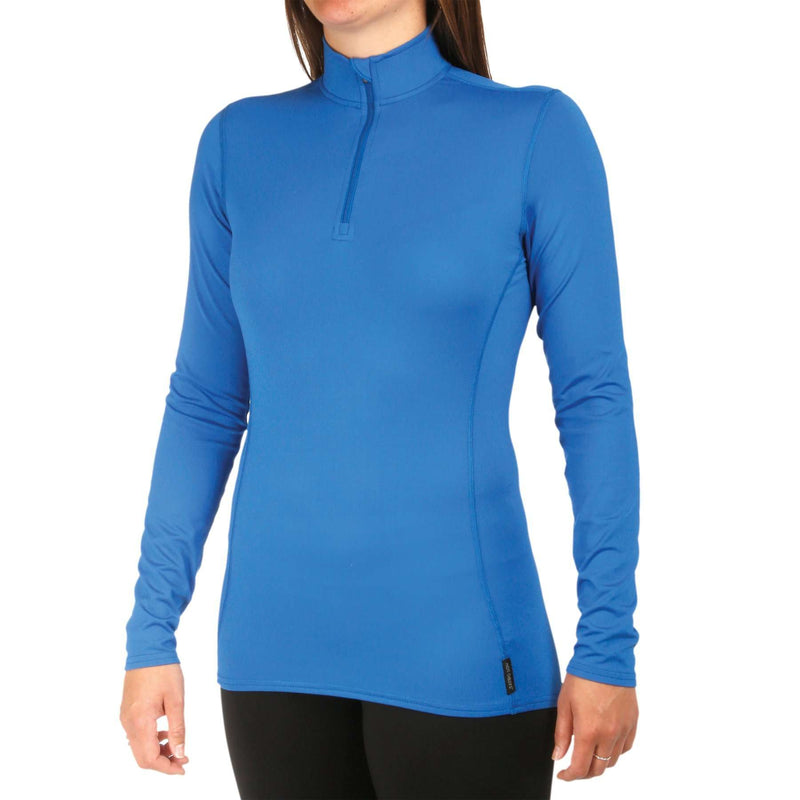 Hot Chillys' Women's Micro-Elite Chamois Zip-T Base Layers Hot Chillys' XS Cool Blue 