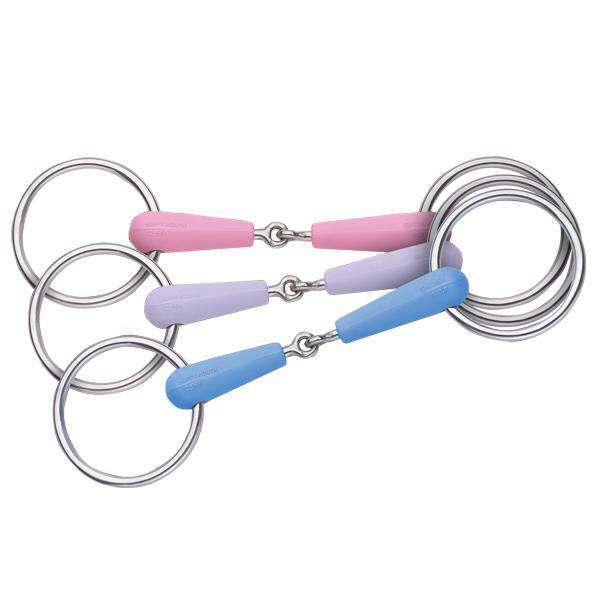 Happy Mouth Jointed Pastel Loose Ring English Horse Bits Happy Mouth 4.5 Stainless Steel/Blue 