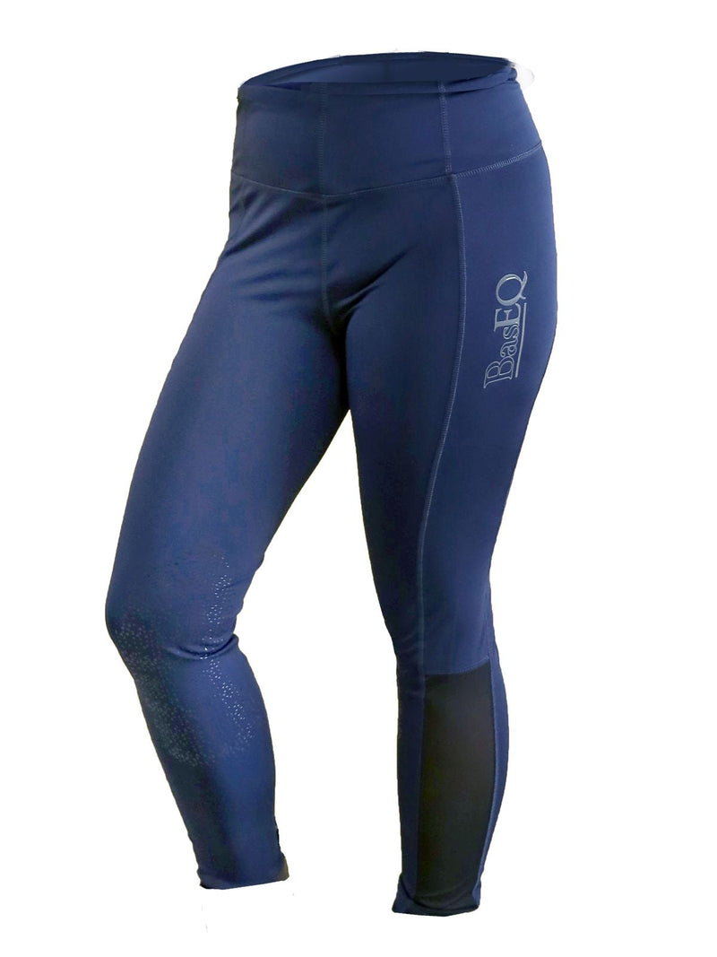 Navy BasEQ Dylan Women’s Knee Patch Tights One Stop Equine Shop