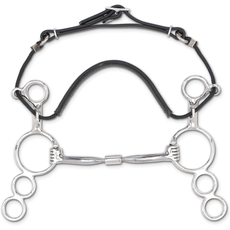 Myler 3 Ring Combination Bit - 6" Shank with Sweet Iron Comfort Snaffle English Bits Myler 5" Stainless Steel 