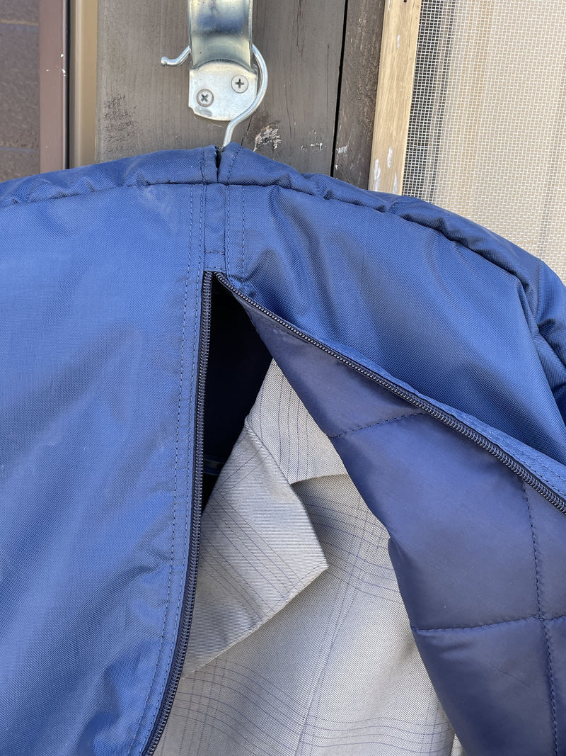 Hanged Blue BasEQ Garment Bag One Stop Equine Shop Standard