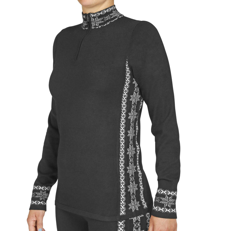 Hot Chillys' Women's Sweater Knit Zip-T Sweaters Hot Chillys' XS Sideline/Black 