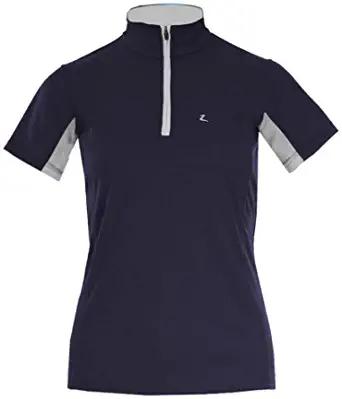 Horze Women's Trista Functional Sun Shirt - Short Sleeve Technical Shirts Horze Grape Juice Purple/Vintage Grey US 12 (EU 42) 