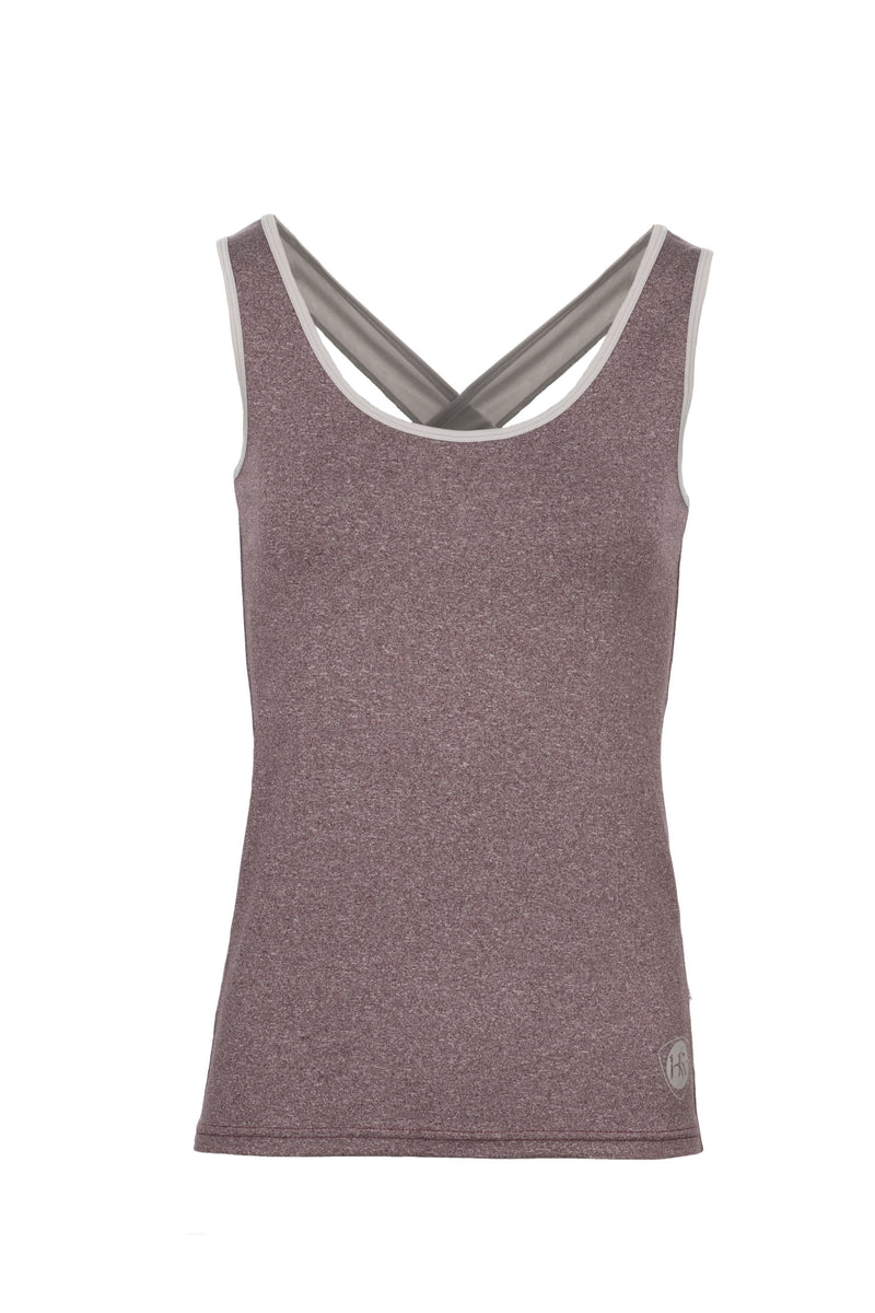 Horseware Aoife Training Tech Top- Ladies Fig and Light Grey Tanks Horseware Fig Large 