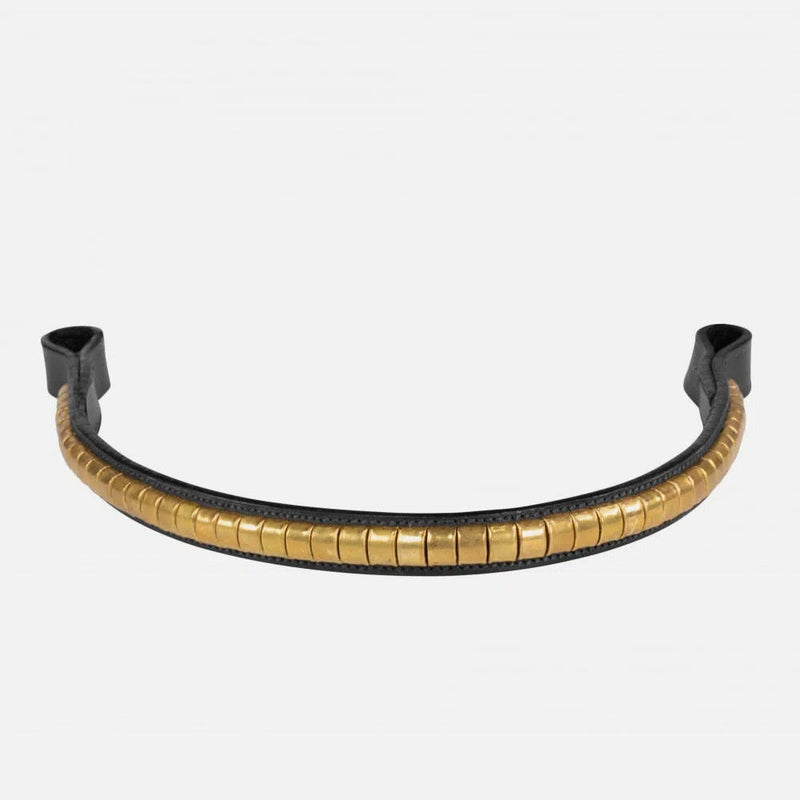 Horze Brass Clincher Browband English Bridle Accessories Horze Black/Brass Horse 