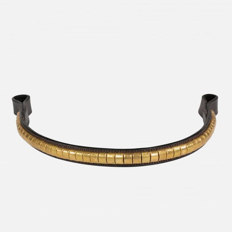 Horze Brass Clincher Browband English Bridle Accessories Horze Brown/Brass Horse 