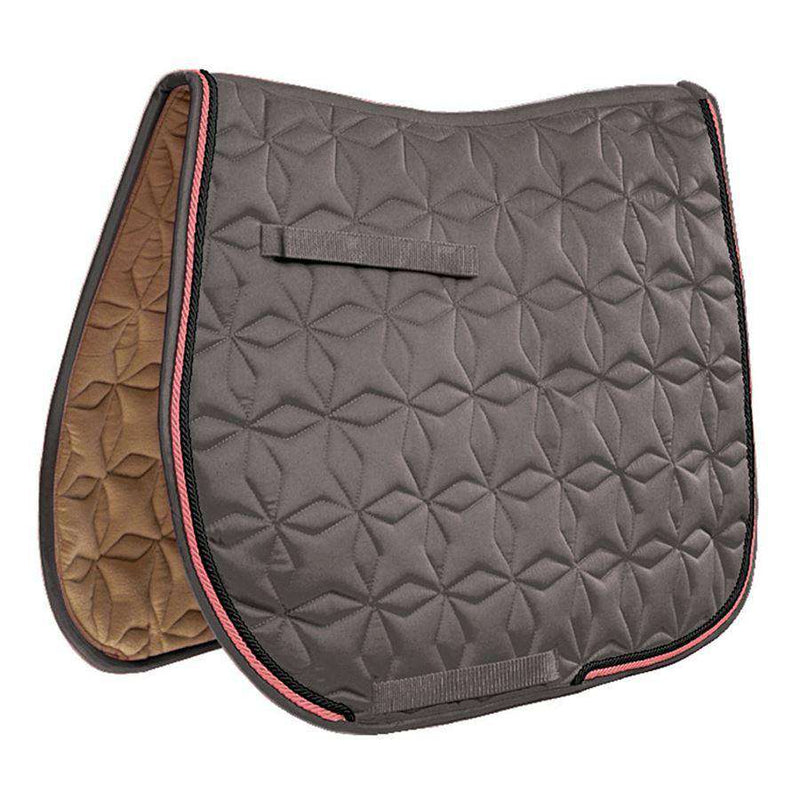 Roma Ecole Star Quilt Close Contact Saddle Pad Dressage Pads Roma Full Grey/Pink/Black 