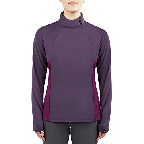 Irideon Women's Himalayer Half Zip Long Sleeve Shirt -Color (Black & Ice Berry/Aubergine) Base Layers Irideon Ice Berry/Aubergine XSmall 