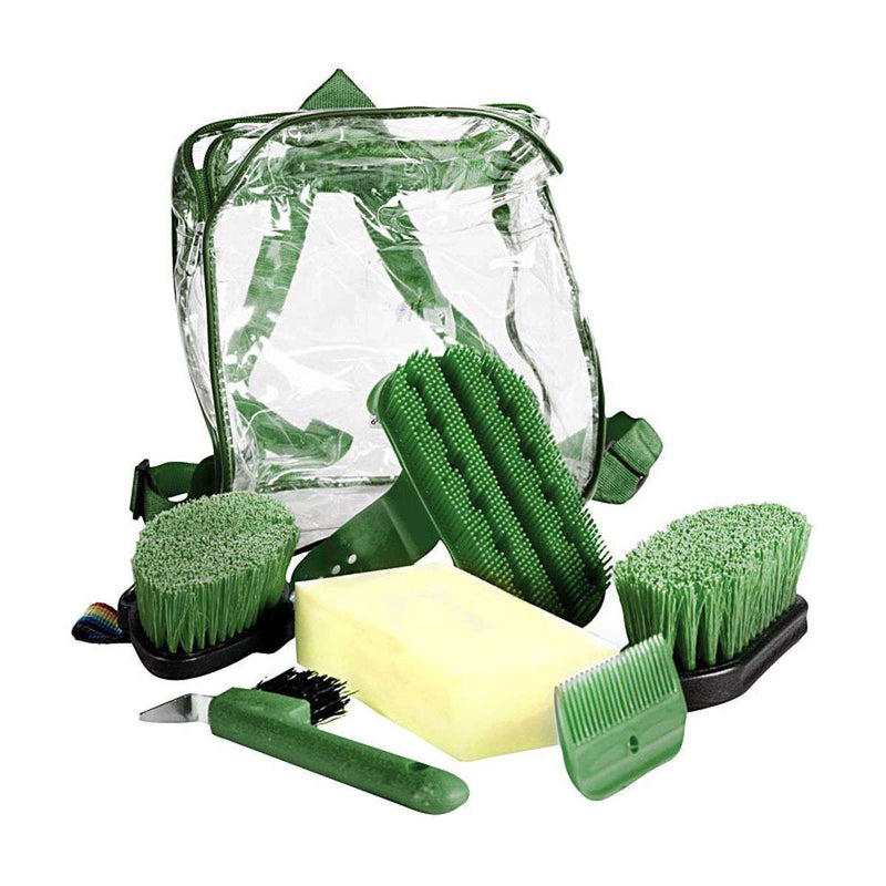 Horze Soft Grip Grooming Backpack Set Grooming Totes Horze Dark Green 