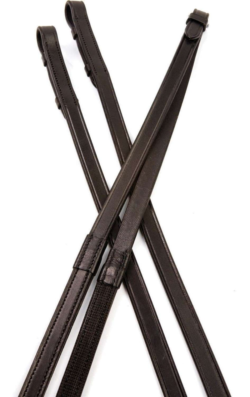 Collegiate One Sided Rubber Reins IV English Reins Collegiate 5/8X54 Brown 