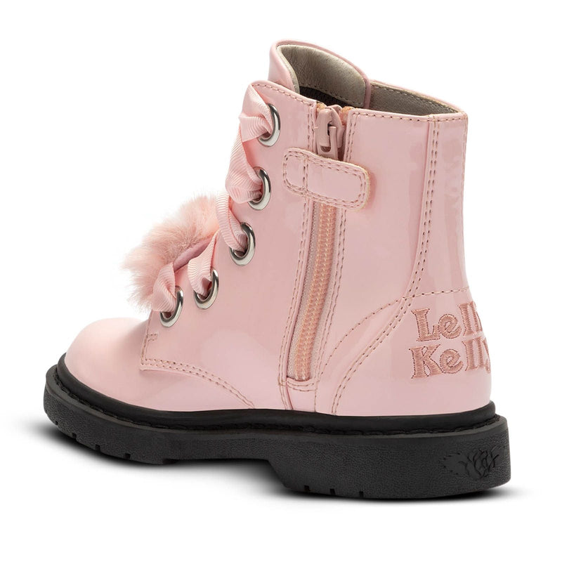 Back View of Pink Lelli Kelly Linea Fiocco Di Neve Pom-Pom Boot English Paddock Boots