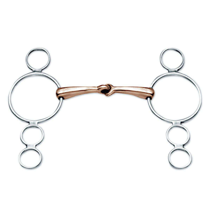 Korsteel Stainless Steel Copper Mouth Large Ring Double Dutch Gag Bit English Horse Bits Korsteel 5.5" 