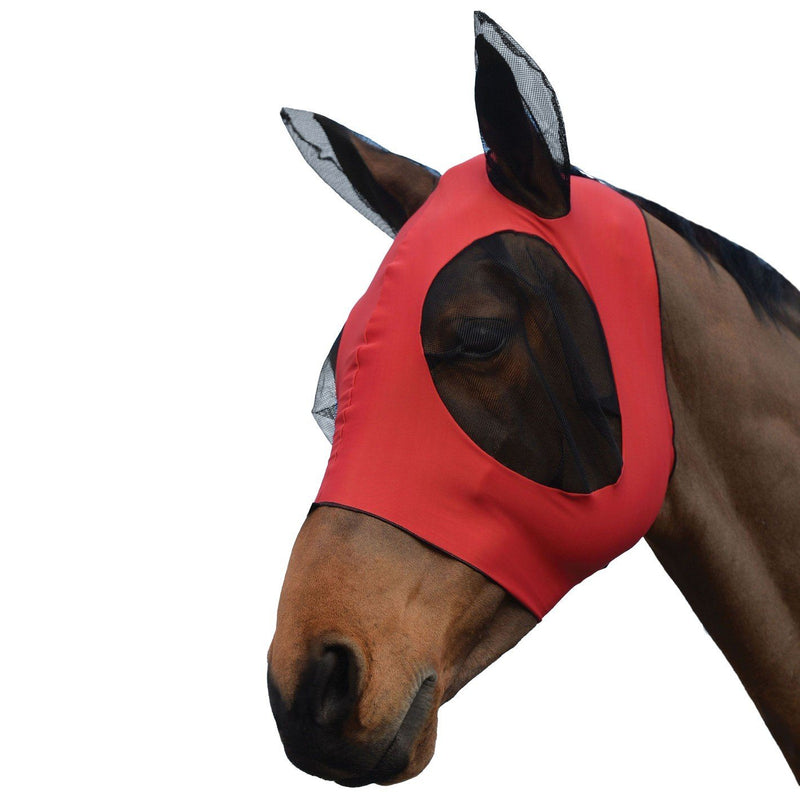 Weatherbeeta Stretch Bug Eye Saver with Ears Fly Mask WeatherBeeta Pony Red/Black 