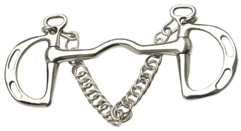 Korsteel Stainless Steel Cambridge Mouth Slotted Ring Kimblewick Bit English Horse Bits Korsteel 4.5" 