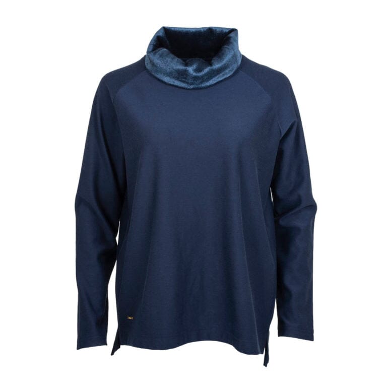 Toggi Thursby Ladies Velour Lined Sweater Long Sleeve Shirts Toggi Midnight Blue 8 