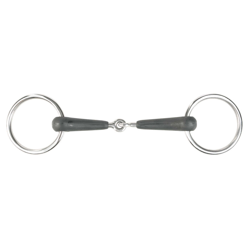 Horze Loose Ring Jointed Rubber Bit English Horse Bits Horze 3.75 Black 