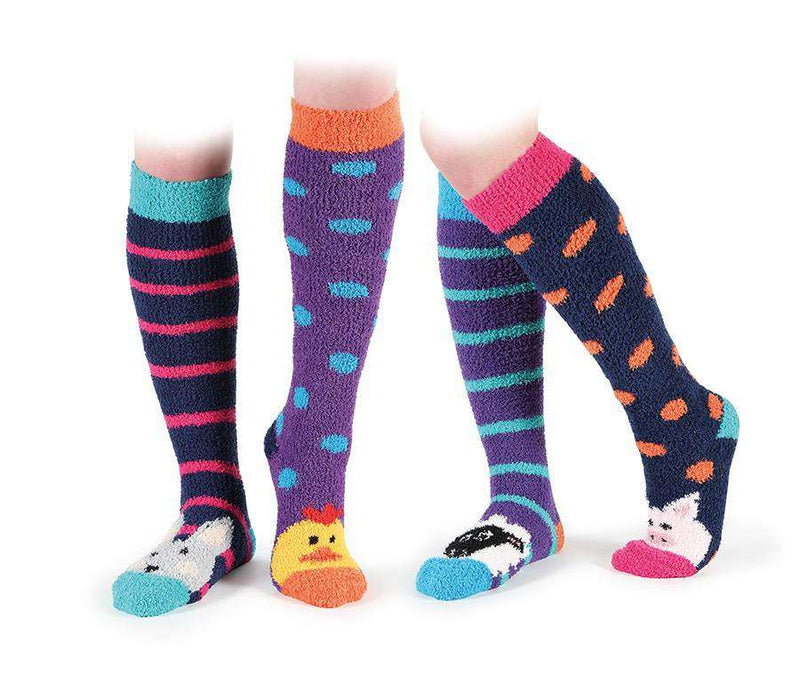 Shires Ladies Fluffy Socks Socks Shires Navy/Pig 