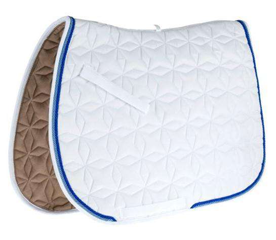 Roma Ecole Star Quilt Close Contact Saddle Pad Dressage Pads Roma Full White/Royal/Light Blue 