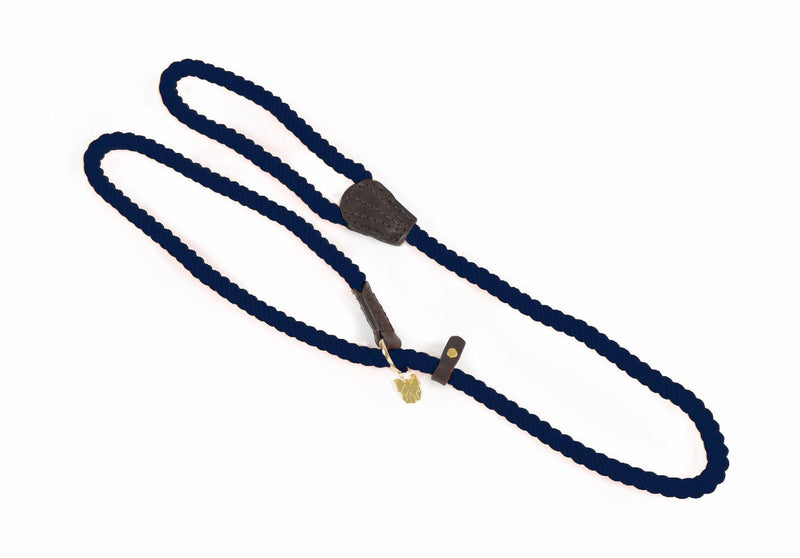 Shires Digby & Fox Rope Slip Dog Lead Dog Collars & Leashes Shires Equestrian Navy 