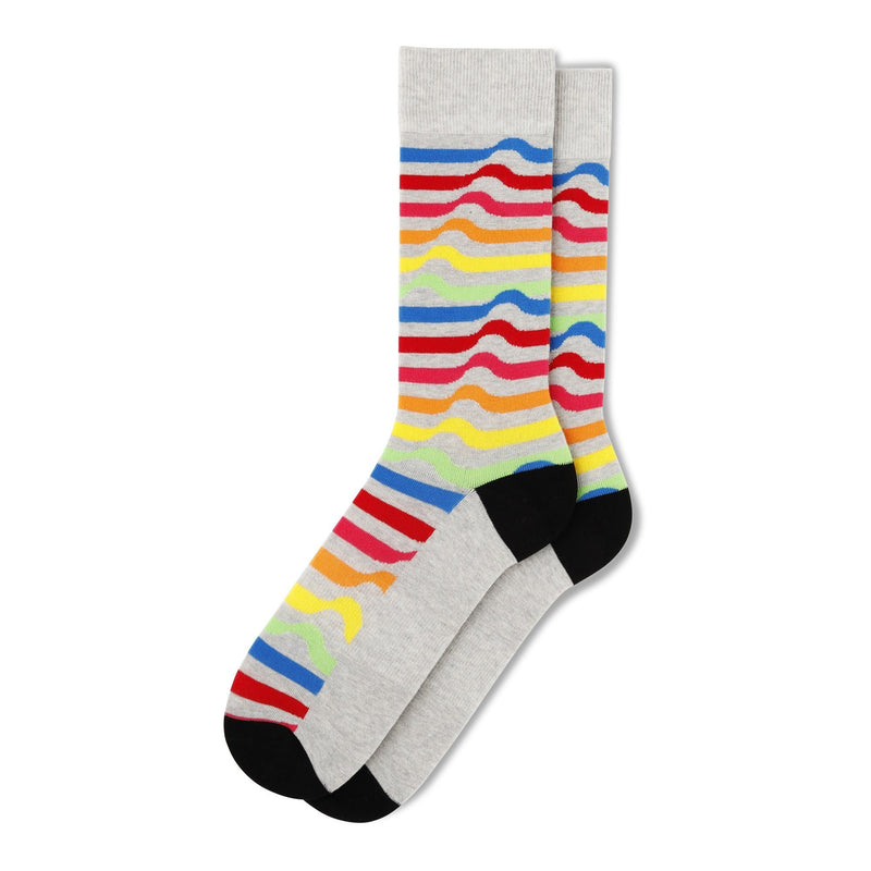 Fun Socks Men's Ribbon Stripe Socks Socks Fun Socks Grey/Bright 