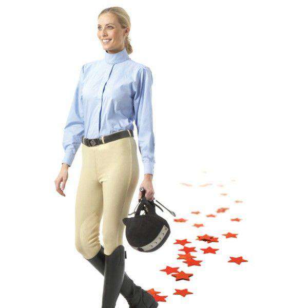 EquiStar Ladies Pull-On Knee Patch Breeches Knee Patch Breeches EquiStar 24 Neutral Beige 