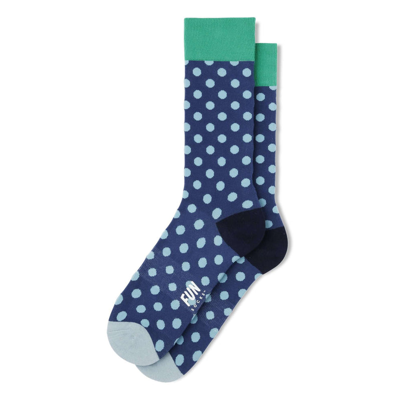 Fun Socks Men's Polka Dots Socks Socks Fun Socks Navy/Lt Blue 