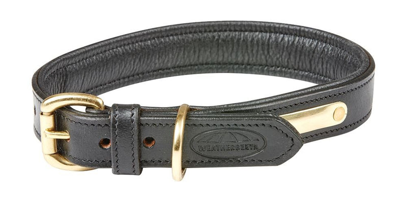 Black Weatherbeeta Padded Leather Dog Collar