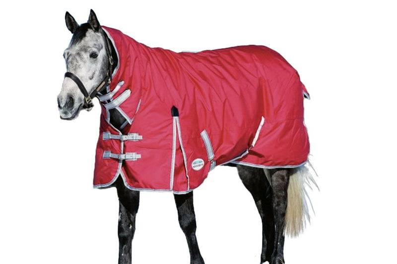 Still Horse in Red/Silver/Navy Weatherbeeta Comfitec Classic Combo Neck Medium Turnout Blankets